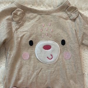 Garanimals Animal face romper tan & pink pants Baby girls size 12 M bundle of 2